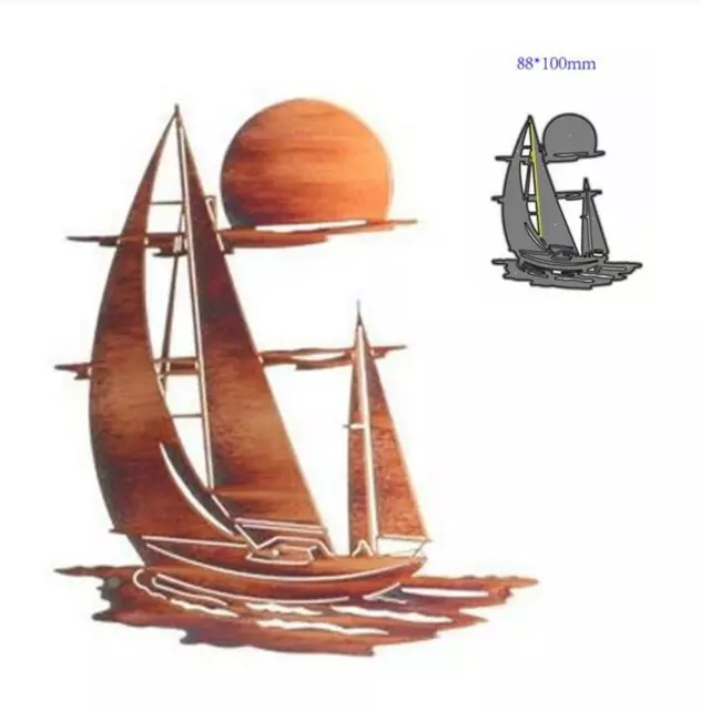 Metal Cutting Dies Cut Sailboat Decoration Scrapbook Paper Craft Stencils DIY