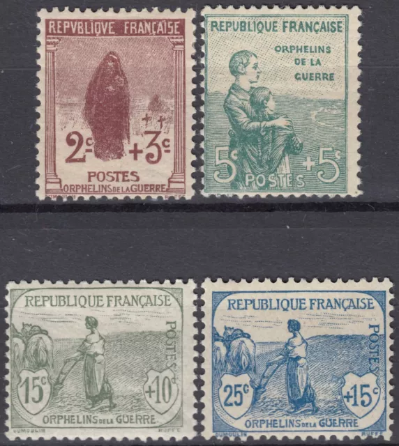 1917 1918 Orphelins de guerre War orphans Y&T 148 151 neufs* MH cote 185€ $195