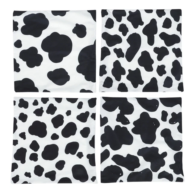 4 piezas Funda de cojín de vaca Cojín con patrón de vaca Decoración de boda Juegos de boda Hoja