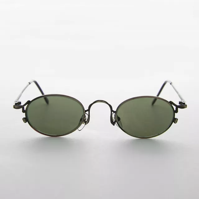 Oval Steampunk Victorian Sunglass Bronze / Green Lens - Beatrice