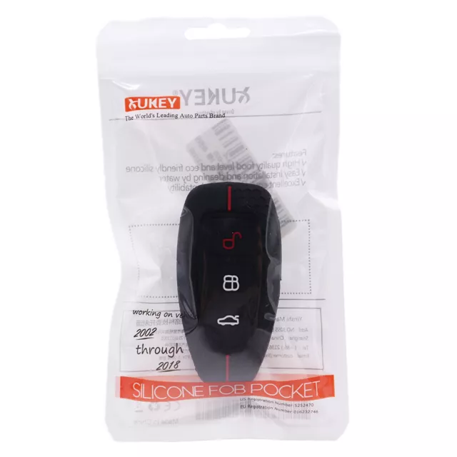 Key Cover Remote Keyless Fob Silicone For Mondeo Ford Focus Fiesta Titanium 3