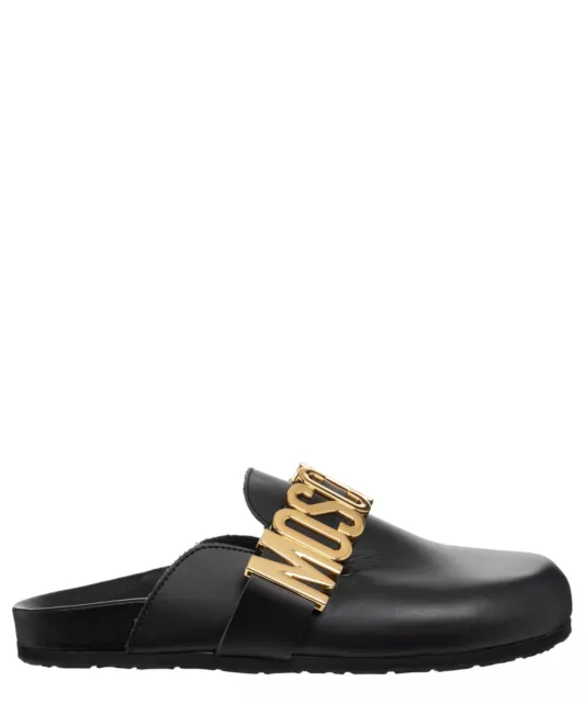 Moschino mules shoes women lettering logo MA10403G0IMF0000 Black detail