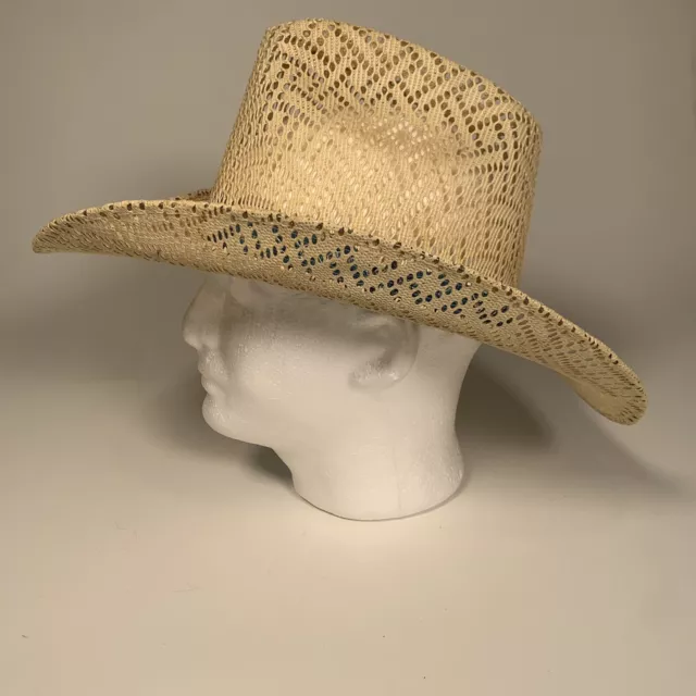 Sombreros Super Finos Straw Cowboy Hat - Made in Mexico 58 USA 7 1/4 Western