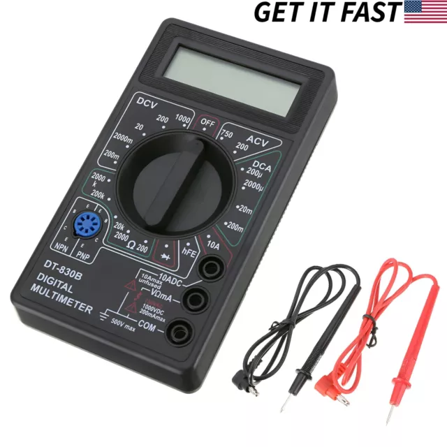 7Fn Digital Multimeter AC DC Voltage Volt 10 Amp Current Resistance Ohm Meter