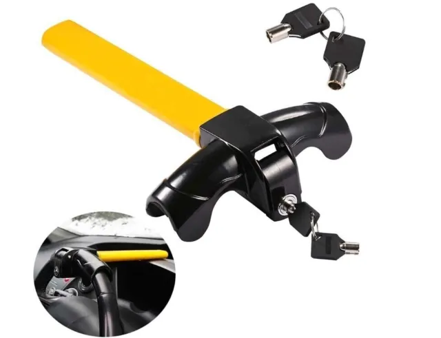 Universal Heavy Duty Anti Theft Steering Wheel Lock Rotary Security Safe Van Car