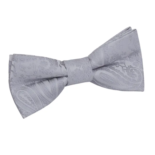 Cravatta con fiocco per ragazzi in tessuto floreale paisley matrimonio pre-legata di DQT