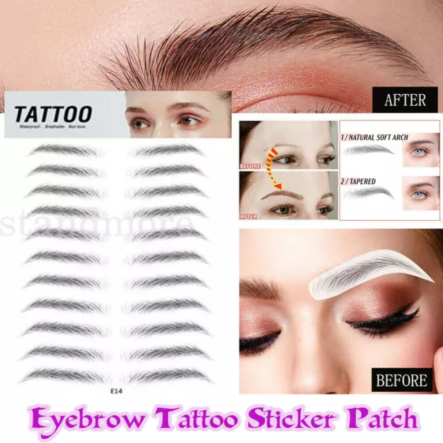 4D -Eyebrow Tattoo Real Look Sticker False Eyebrows Waterproof Stick On