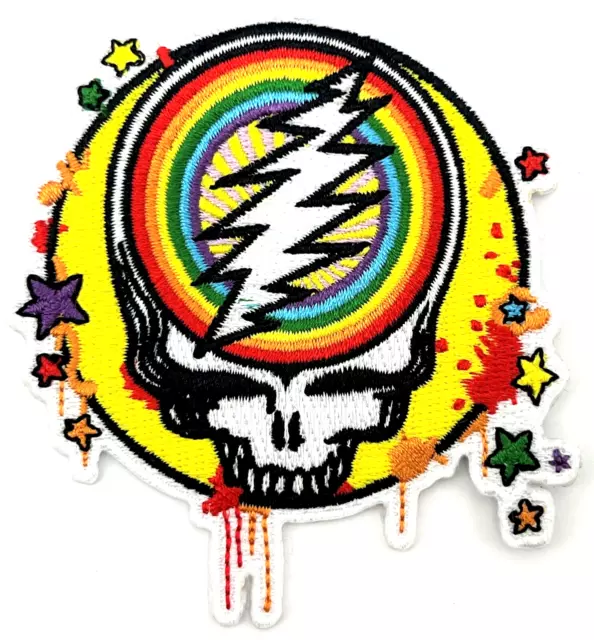 Grateful Dead Rainbow & Stars Embroidered Rock Iron On Patch