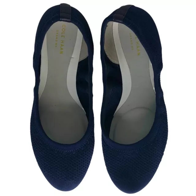 Cole Haan grand slip on cap toe flats in blue women’s size 8.5 b