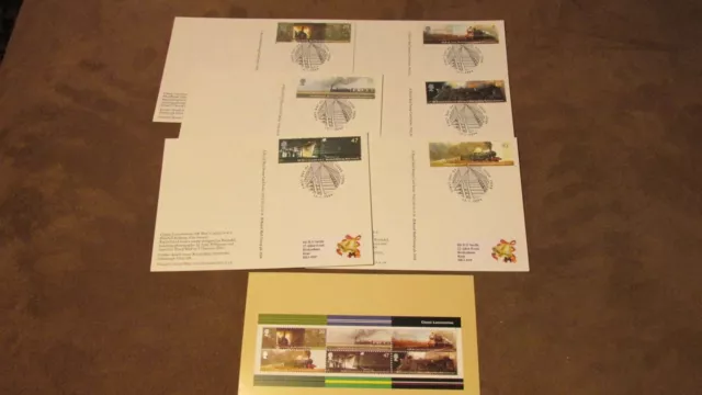 2004 GB PHQ FDC Set Postcard - Classic Steam Locomotives / Trains