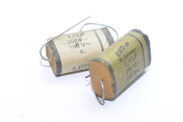 2x Vintage Wax-Kondensator von ERO Typ 100, 0.47 µF / 250 V-, Capacitor, NOS