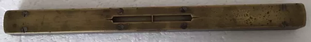 Vintage Brass & Mahogany Wood Spirit Level By J.Buist Edinburgh 10.5 Inch