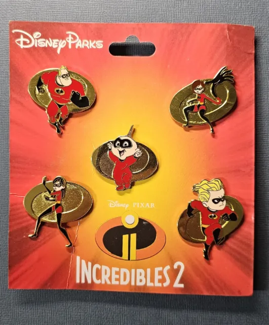 Disney Pins Pixar THE INCREDIBLES 2 Pin Booster Pack 5 Pin set