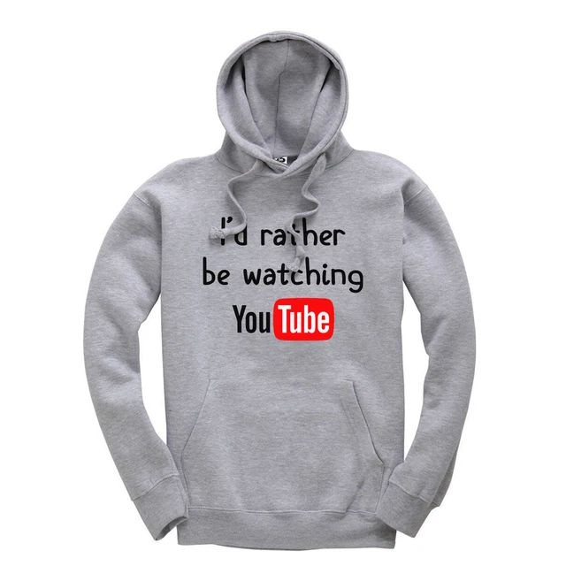 I'd Rather Be Watching YouTube Kids Hoodie Hooded Sweatshirt Ages 3-13