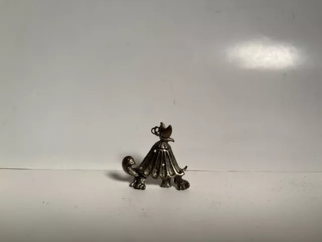 Vntg Torino Turtle Miniature Pewter Charm Figurine Tiny Butterfly Tortoise Metal