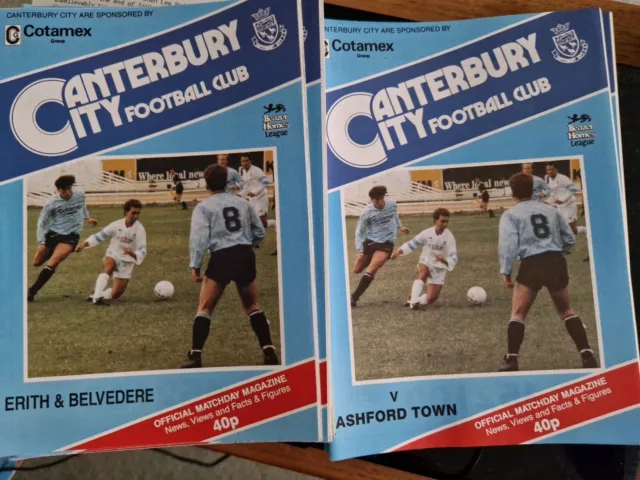 91/92 Canterbury City vs Erith & Belvedere Programme