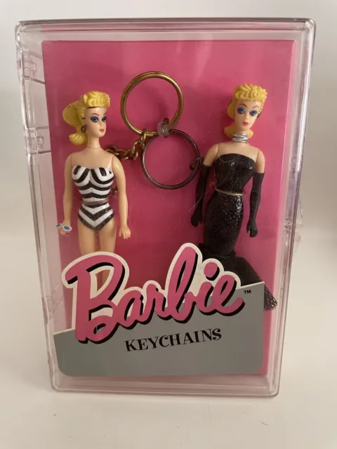 Vintage 1995 Mattel Barbie Retro Look Keychains In Case