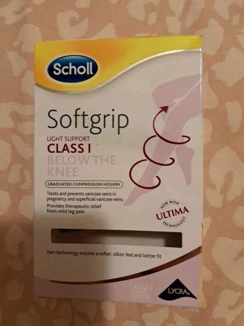 SCHOLL SOFTGRIP Class 3 Firm Support BELOW KNEE Open Toe / NATURAL Choose  size £9.49 - PicClick UK