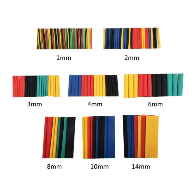 164 pz Manicotto tubo riducibile termicamente colori misti per varie applicazioni