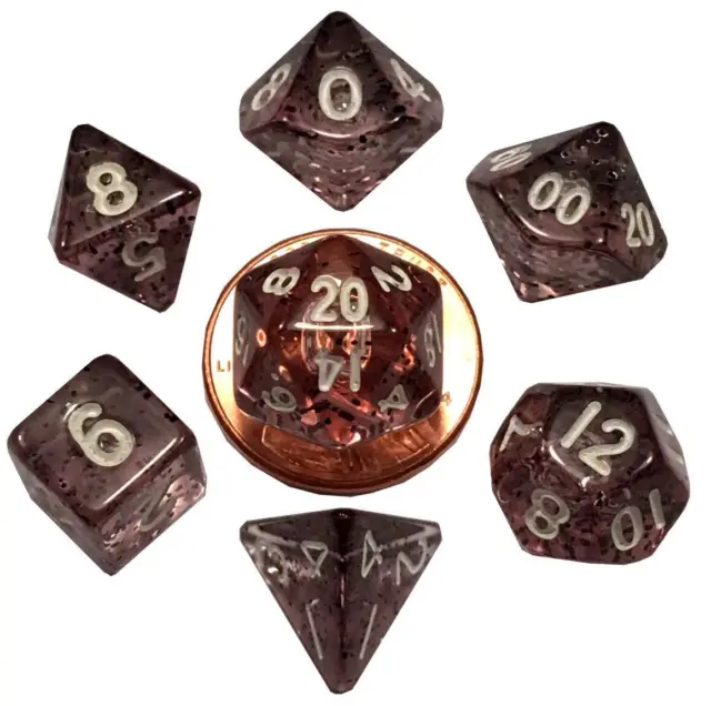 Ethereal Black 10mm Mini Polyhedral Dice Set (US IMPORT)