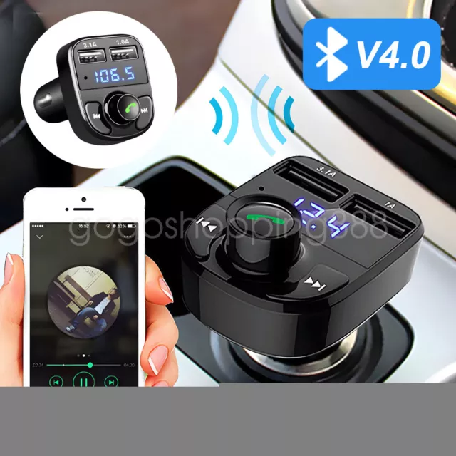 Car Wireless Bluetooth Fm Transmitter Mp3 Player Usb Car Charger Adapter 3