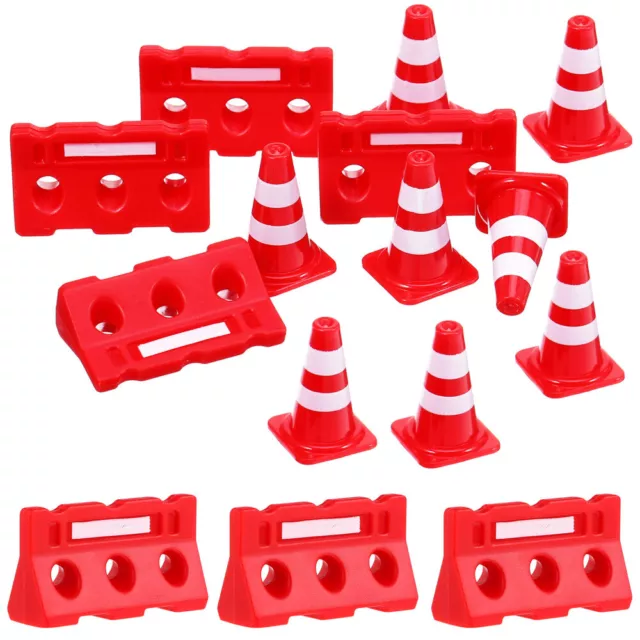 24pcs Mini Traffic Signs & Cones Playset for Kids Learning Toy (Red)-CW