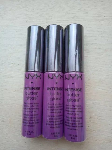 Nyx Intense Butter Gloss IBLG02 Berry Strudel Konvolut 3 x 8ml