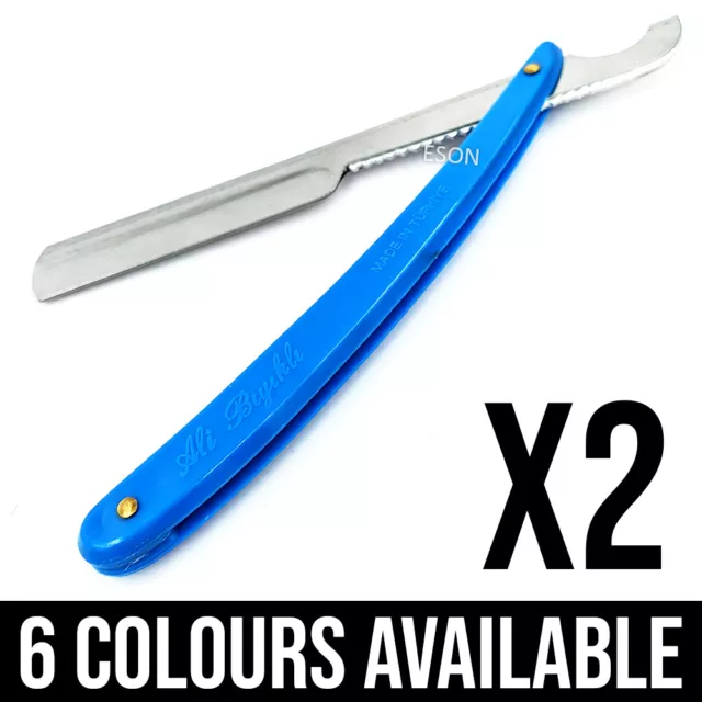 2x Turkish Cutthroat Razor Barber Supplies Shavette Wet Shave Sedef Ali Biyikli