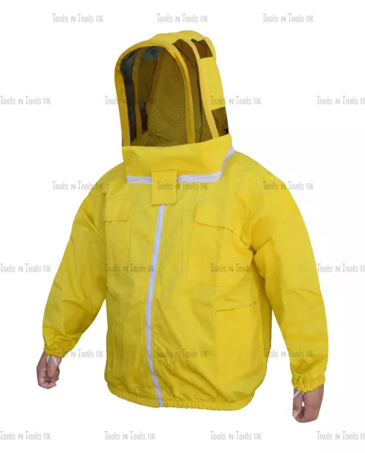 Yellow Heavy Duty Cotton Beekeeping Jacket Unisex Bee Jacket Beekeepers Medium