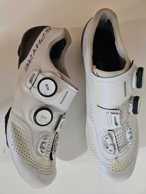 Shimano S-Phyre RC902 road Shoes White Mens Wide 40 + speedplay cleats