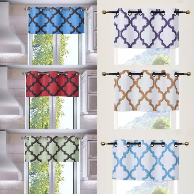 1 VALANCE PRINTED 2-TONE BLACKOUT grommest FOAM LINED WINDOW CURTAIN TOPPER