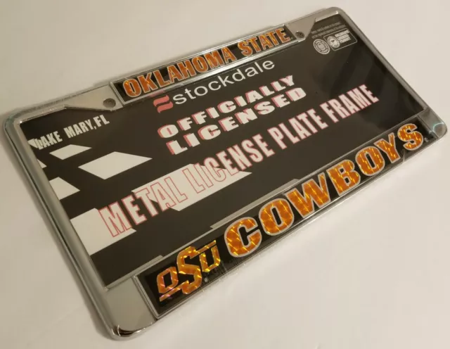 OKLAHOMA STATE "OSU" COWBOYS CHROME METAL License Plate Frame, NCAA Product 3