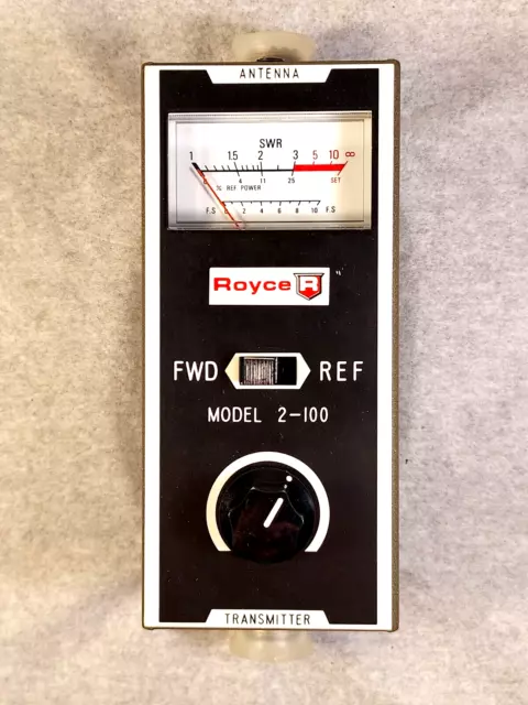 Royce Electronics Model 2–100 Field Strength & SWR Meter w/ Box & Antenna