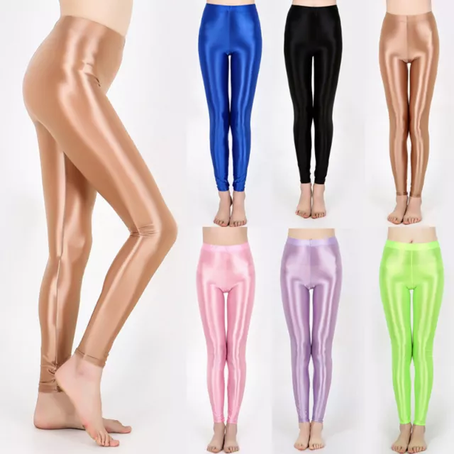 Women Sexy Yoga Leggings Shiny Oily Gloss Stretch Skinny Trousers Sportswear New