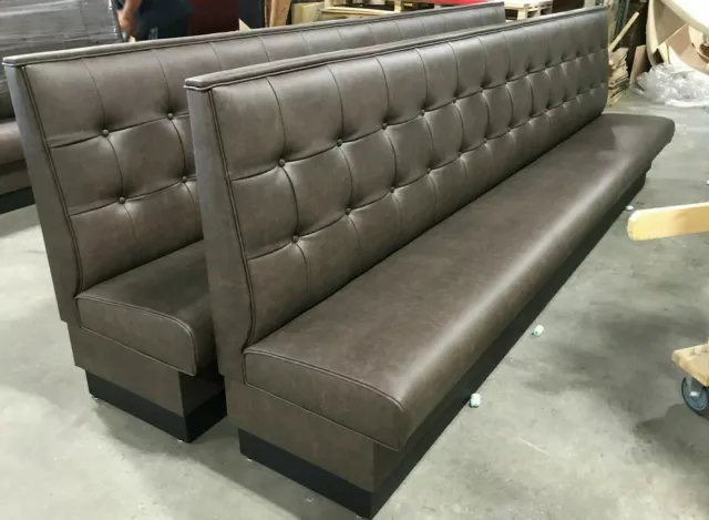 Commercial Restaurant Booth Furniture -Wall Bench In Button Back Style
