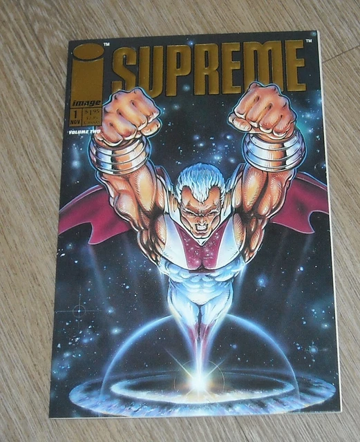 SUPREME # 1 IMAGE COMICS November 1992 FIRST PRINTING GOLD FOIL VARIANT VOLUME 2