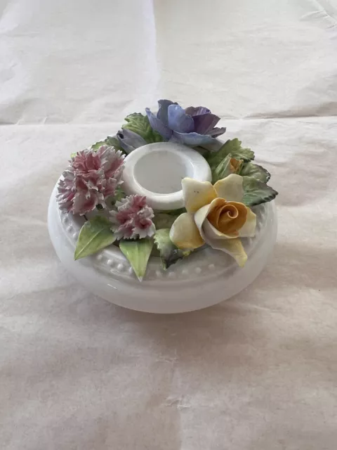 Kerzenhalter - Fine Bone China Crown - Keramik mit Blumendekor