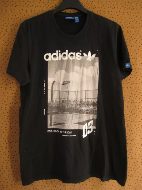 Tee Shirt Adidas Noir Basket court Dream 03 Est Back Coton Homme Vintage - M