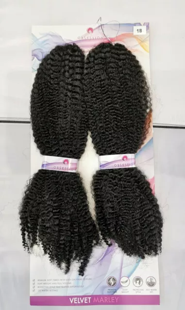 UK: X2 Extra Long Velvet Marley Afro Kinky Bulk Hair. Easy on hands Twist Braid.