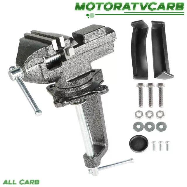 ALL-CARB Quick Adjustment Home Universal Bench Vise 3.3 Inch with Swivel Base