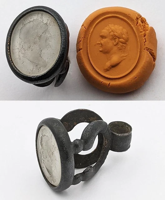 Victorian Intaglio Note VICTORIAN ROMAN STYLE Male Bust Glass Intaglio Letter Seal Fob 19Th ...