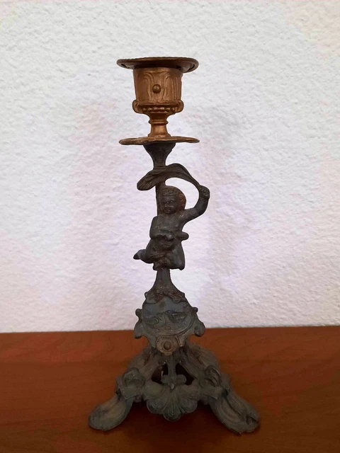 Bougeoir En Bronze, Enfants Au Tambour, Chérubins, Putti, XI