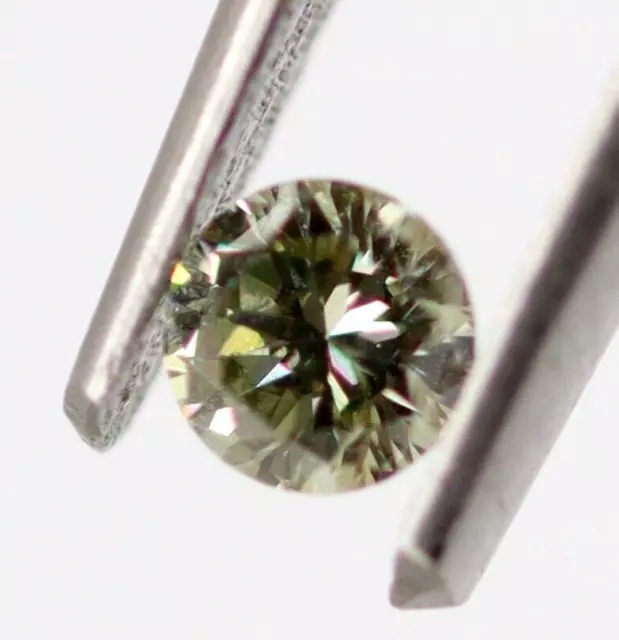 Green Color SI1 Grade 100% Natural Loose Diamond Brilliant Round Cut 0.128 Ct