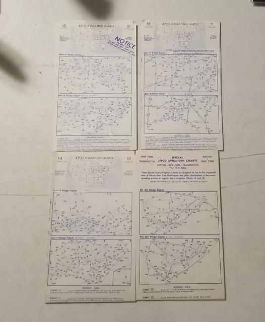 Lot Of 4 Vintage Jepco Avigation US Low Altitude Enroute Charts 1958