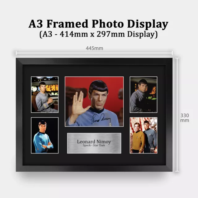 Leonard Nimoy Star Trek A3 Framed Signed Autograph Picture Gift for TV Fans 2