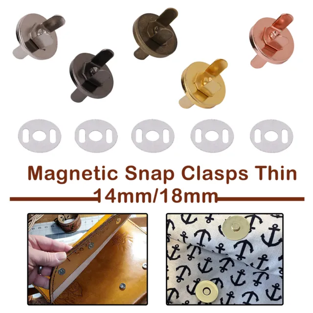 14/18mm Magnetic Snap Clasp Fasteners Round Buttons for Closures Bags 2-50pcs