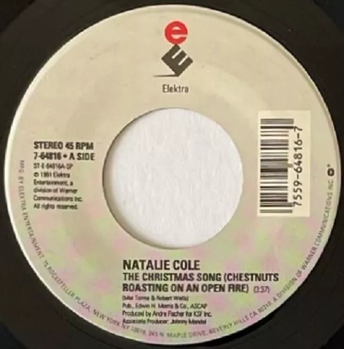 Natalie Cole:  The Christmas Song / Nature Boy:  Near Mint Single From 1991