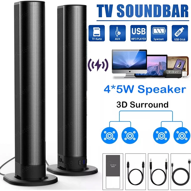 SURROUND SOUND BAR 4 Speaker System Bluetooth Wireless Subwoofer TV