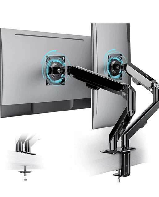 ATUMTEK DUAL MONITOR Stand, Monitor Arm for Dual 15" to 30" Screens with C Clamp £65.00