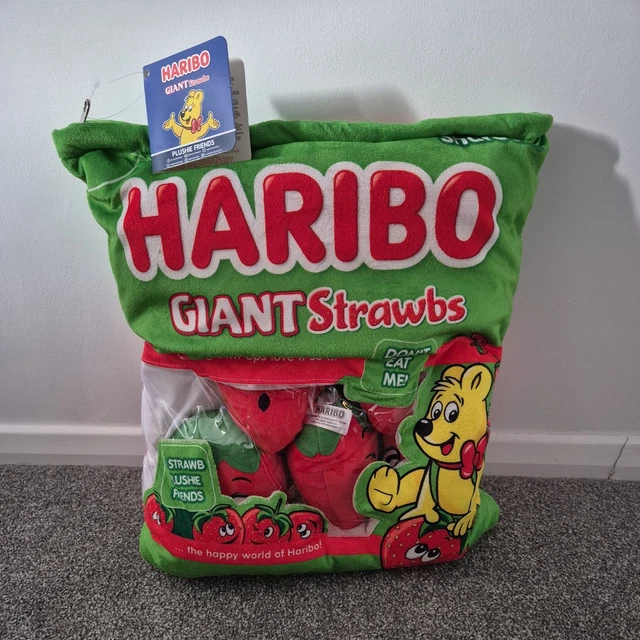 Ax Ribo Plus HARIBO GIANT STRAWBS Plush Pillow Bag with 5 Strawberries £14.01 ...